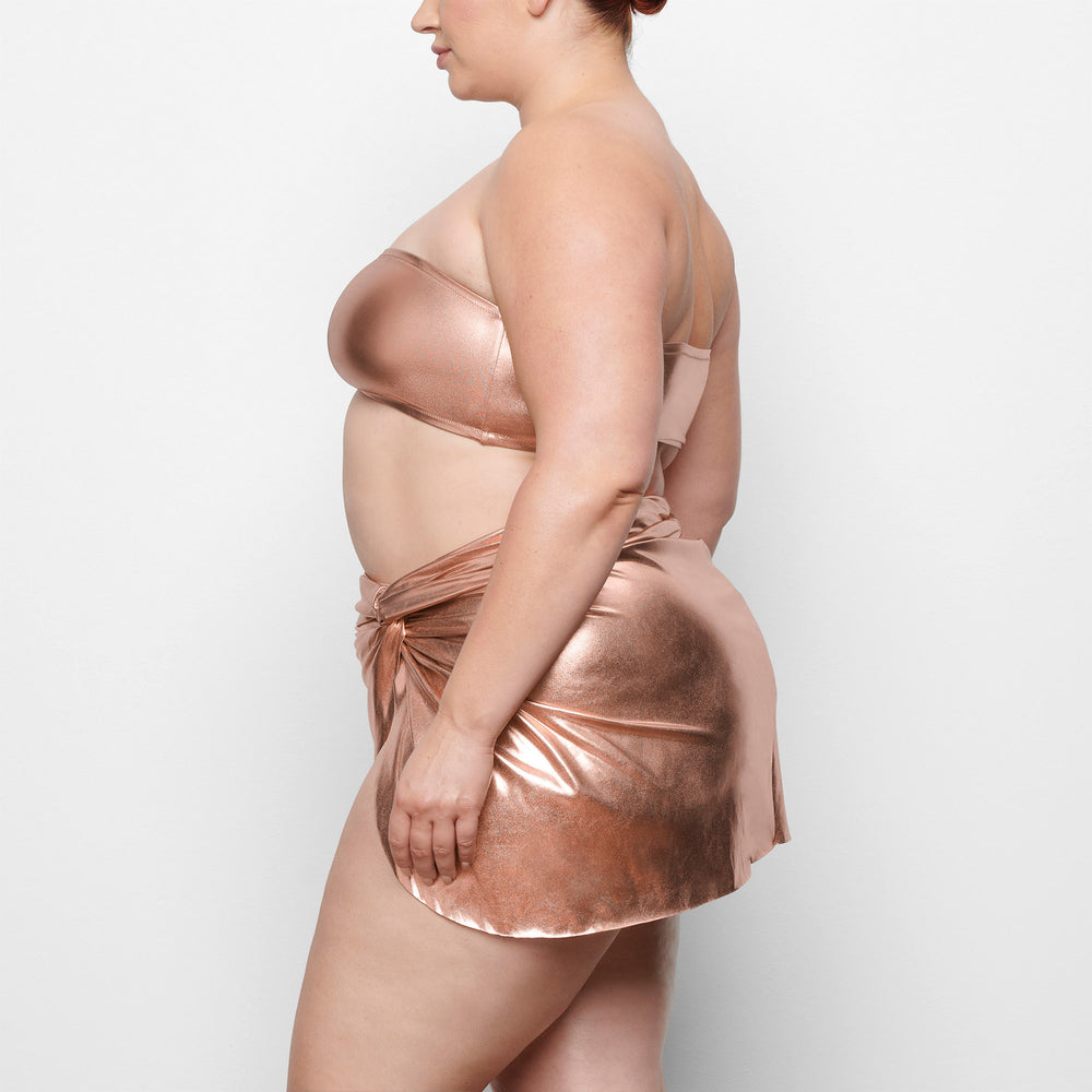 Two Pieces Skims METALLIC SWIM SARONG MINI SKIRT Rose Doré | 597QLHFOM