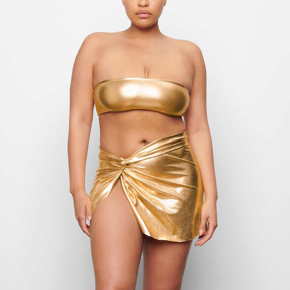 Two Pieces Skims METALLIC SWIM SARONG MINI SKIRT Doré | 875TXWVUN