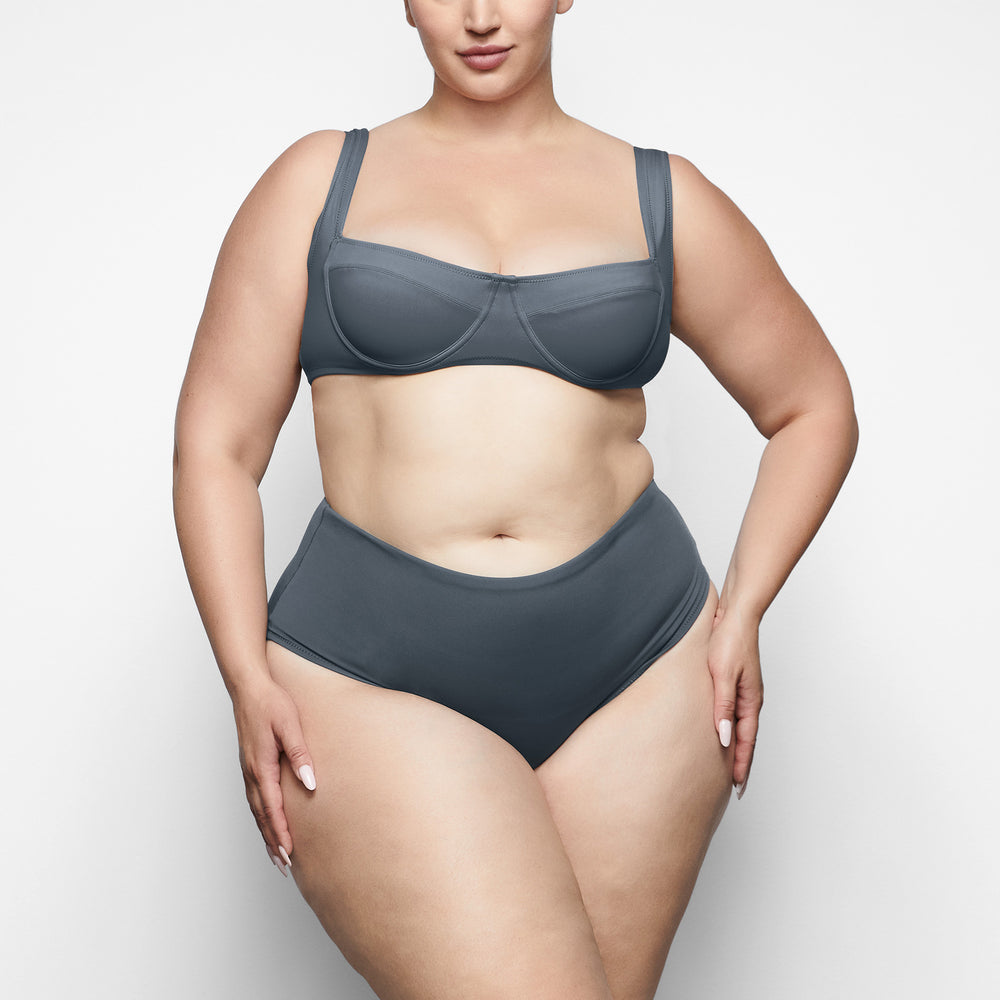 Two Pieces Skims SHAPING SWIM HIGH WAIST BIKINI BOTTOM Grise Foncé | 184KIOEDC