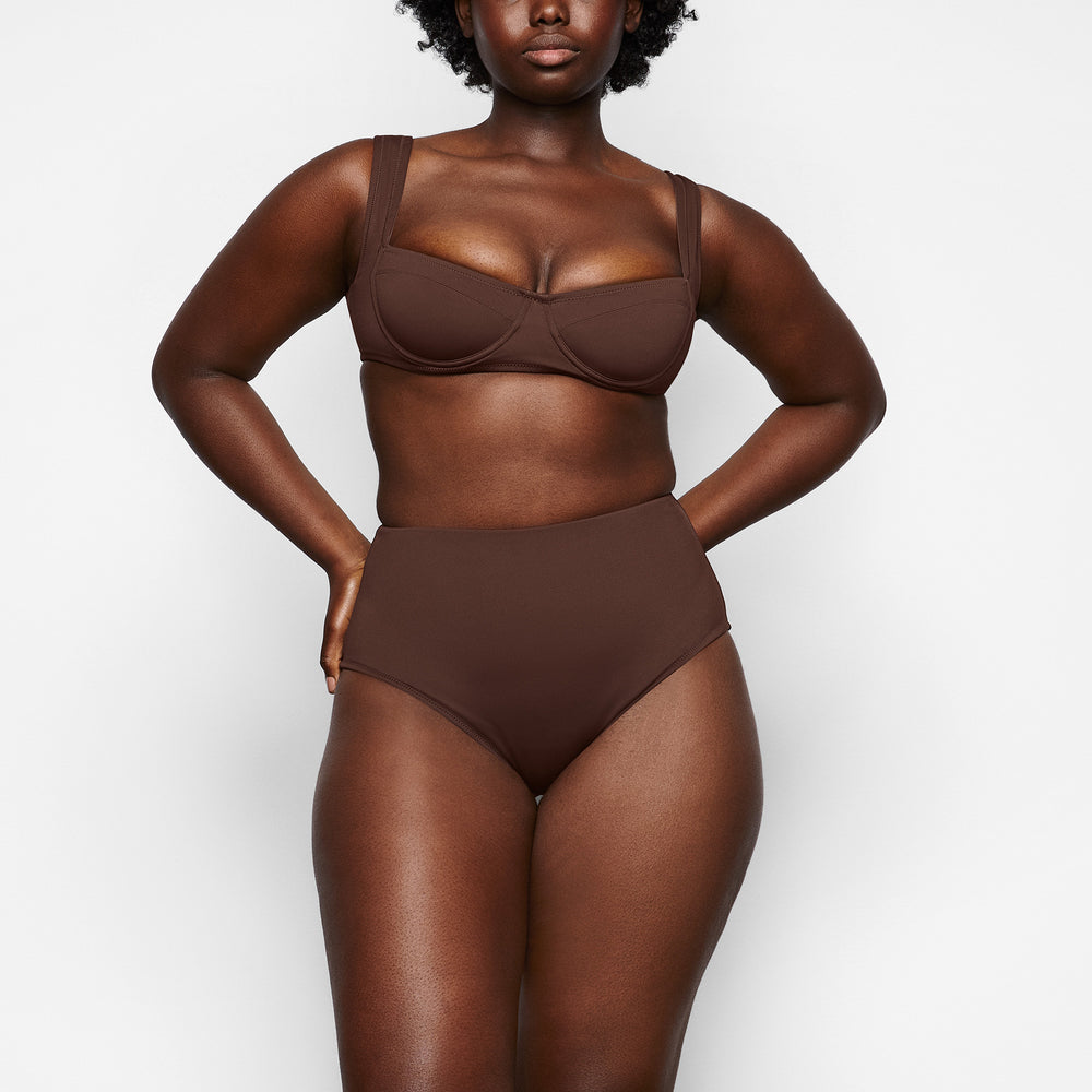 Two Pieces Skims SHAPING SWIM UNLINED UNDERWIRE BIKINI TOP Chocolat | 128ASQVPH