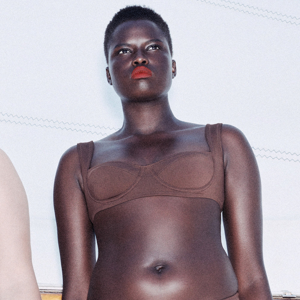 Two Pieces Skims SHAPING SWIM UNLINED UNDERWIRE BIKINI TOP Chocolat | 128ASQVPH