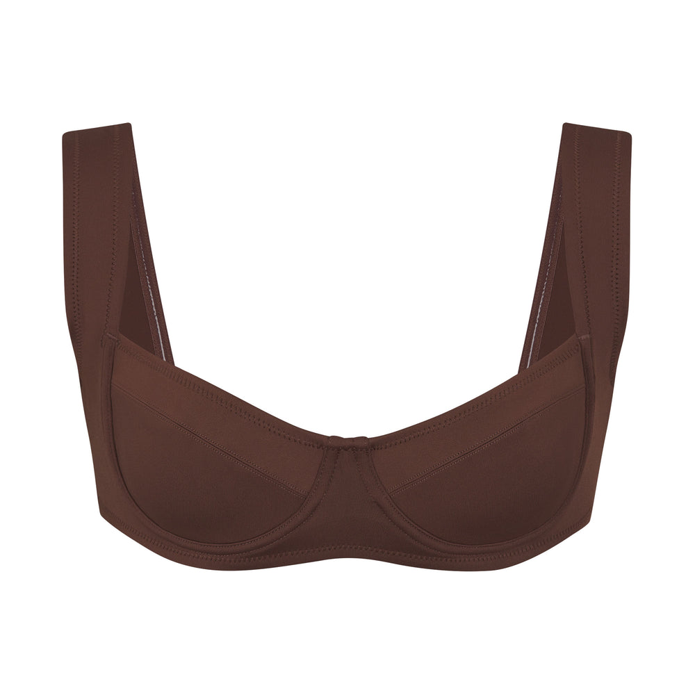 Two Pieces Skims SHAPING SWIM UNLINED UNDERWIRE BIKINI TOP Chocolat | 128ASQVPH