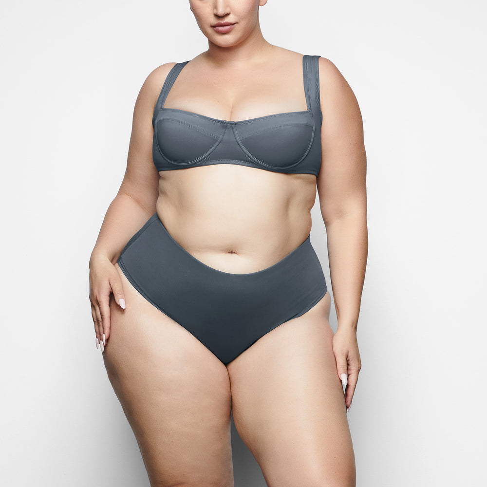 Two Pieces Skims SHAPING SWIM UNLINED UNDERWIRE BIKINI TOP Grise Foncé | 159VMNWFL