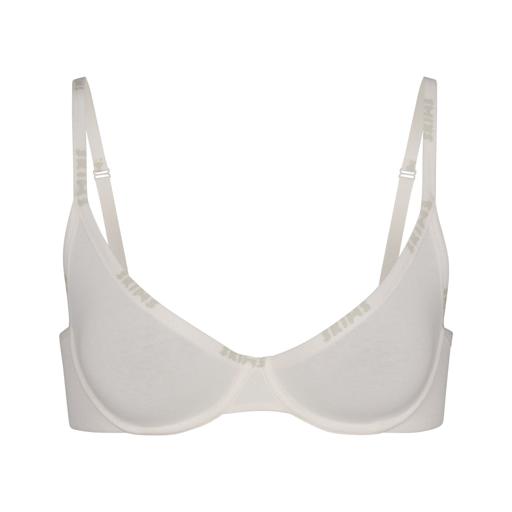 Underwire Bra Skims COTTON LOGO DEMI Blanche | 716JOXFAI