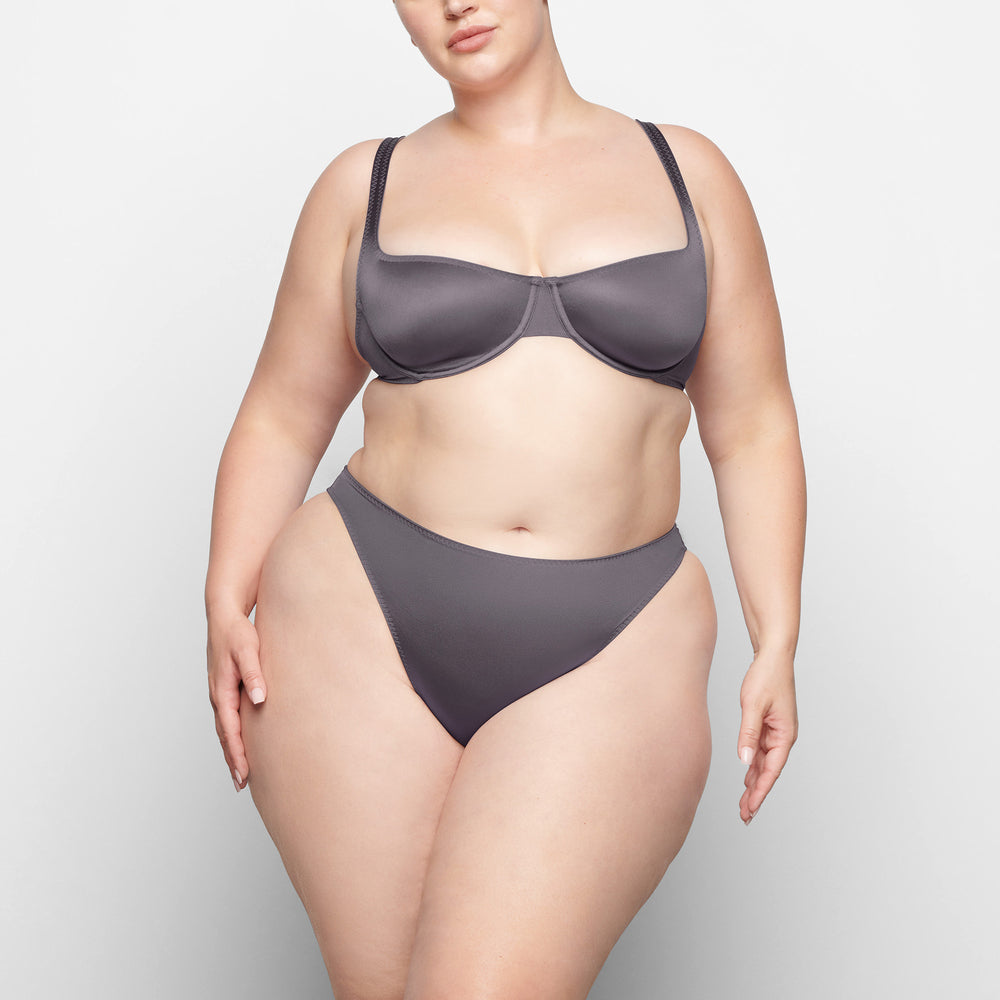 Underwire Bra Skims STRETCH SATIN SCOOP Violette | 147OMKDSH