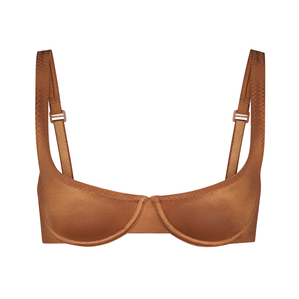 Underwire Bra Skims STRETCH SATIN SCOOP Abricot | 813MXFQYK