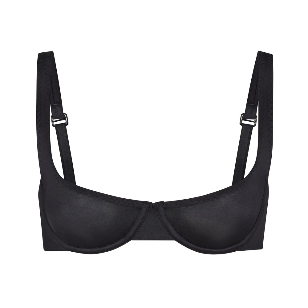 Underwire Bra Skims STRETCH SATIN SCOOP Noir | 986DIYSFA