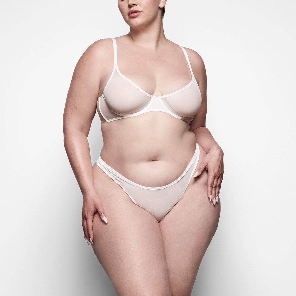 Underwire Bra Skims ULTRA FINE MESH SCOOP Blanche | 013VEYTGW