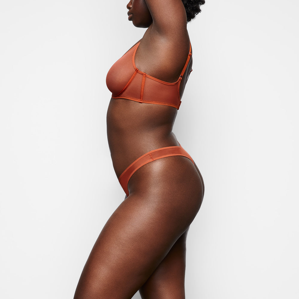 Underwire Bra Skims ULTRA FINE MESH SCOOP Marron | 645IQWFHY