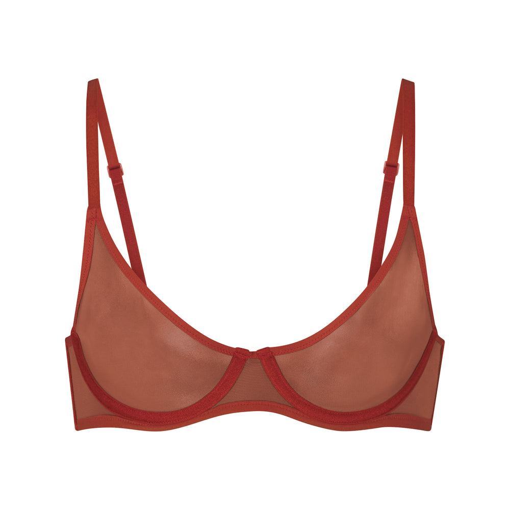 Underwire Bra Skims ULTRA FINE MESH SCOOP Marron | 645IQWFHY