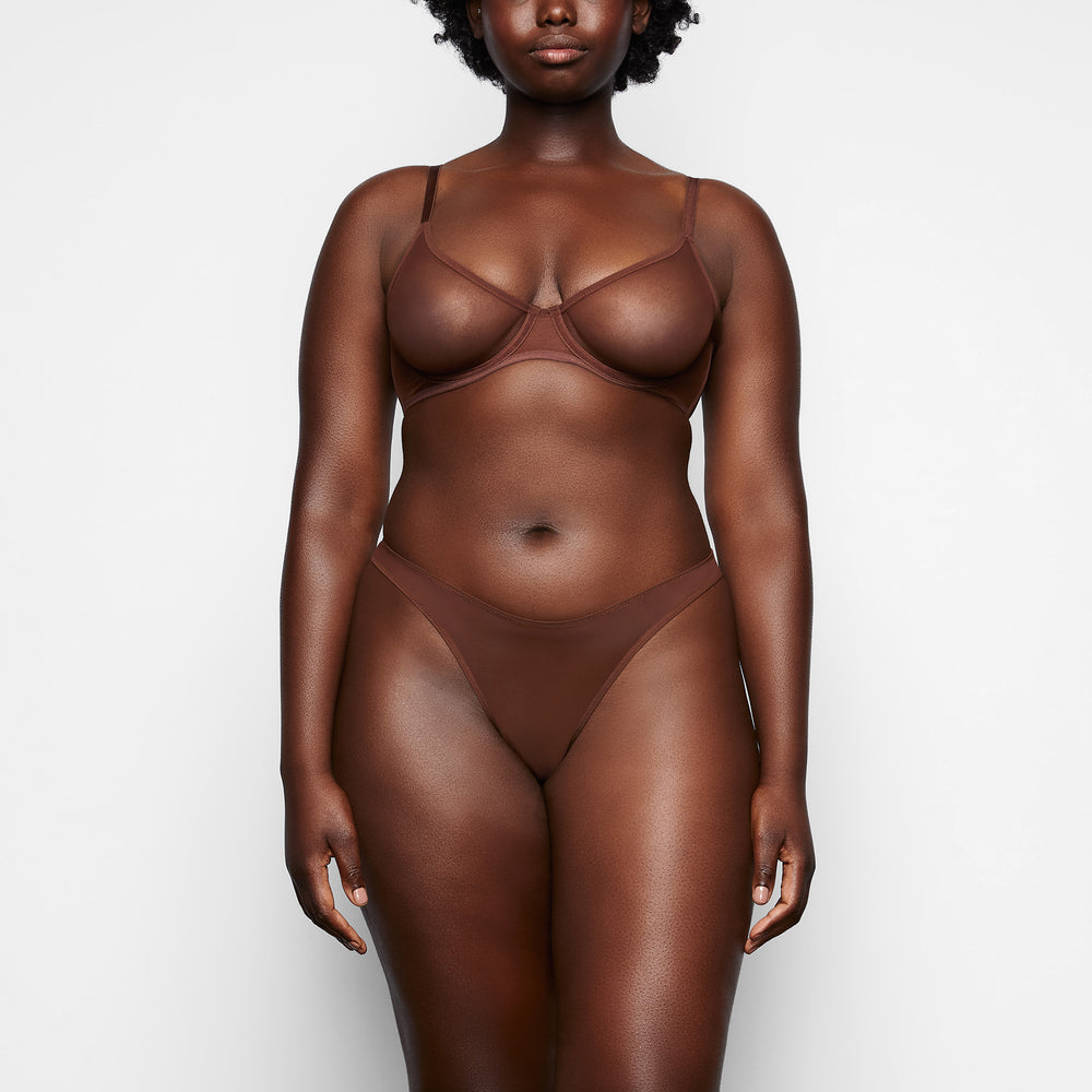 Underwire Bra Skims ULTRA FINE MESH SCOOP Chocolat | 819ETJFCH
