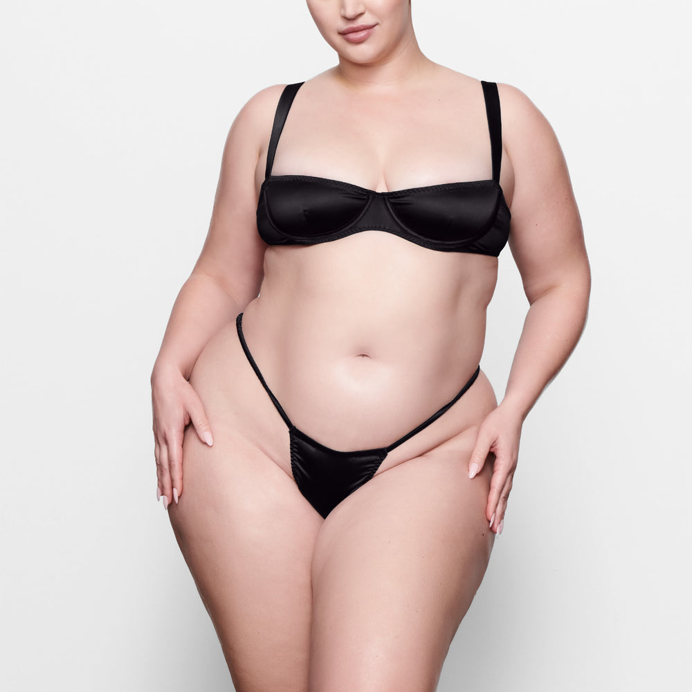 Underwire Bra Skims WOVEN SHINE Noir | 036AXRFPJ