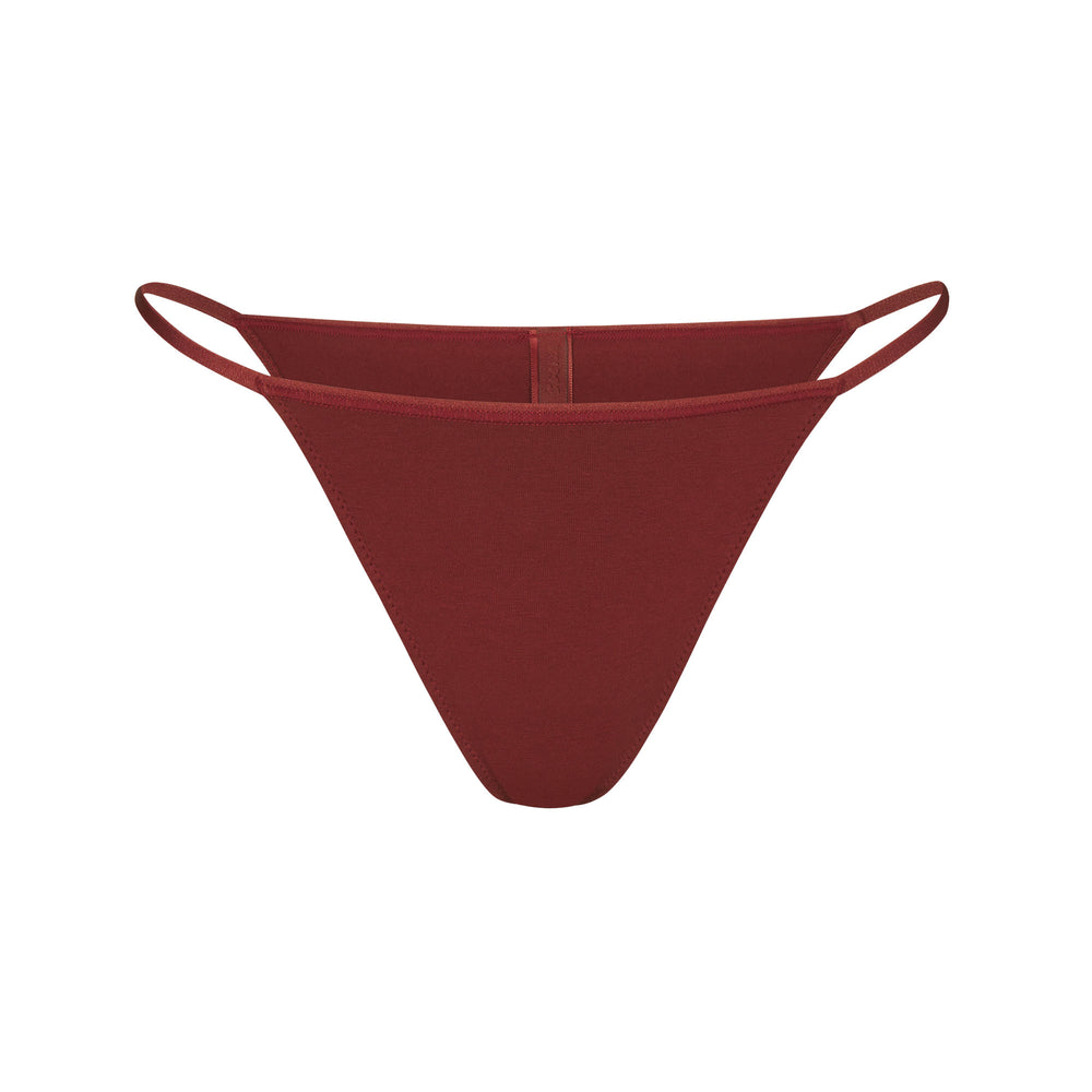 Bikini Skims COTTON JERSEY STRING Rouge Foncé | 502ZPTQIM
