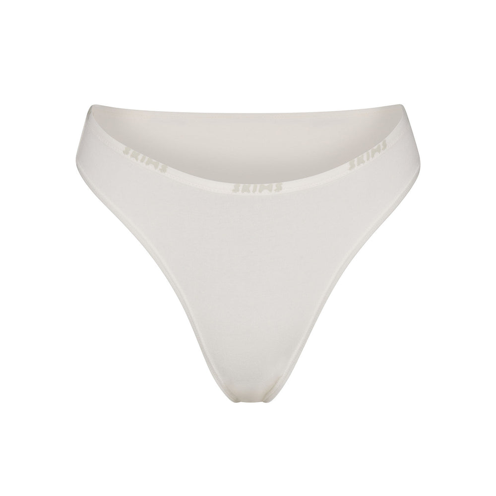 Bikini Skims COTTON LOGO HIGH LEG Blanche | 820TQPVWL