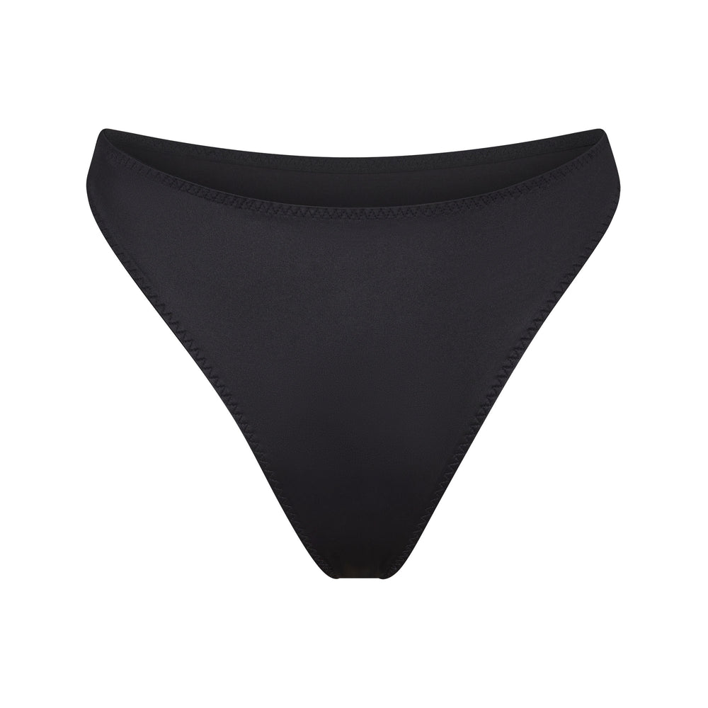 Bikini Skims STRETCH SATIN HIGH LEG Noir | 493ZBQUWS