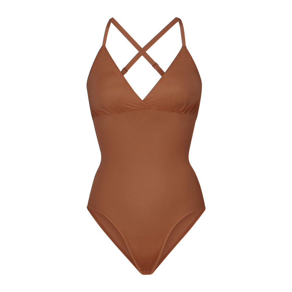 Body Skims BARELY THERE BODYSUIT BRIEF W/ SNAPS Abricot | 013HXGTFD