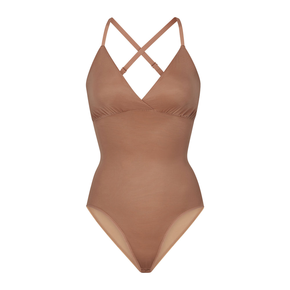 Body Skims BARELY THERE BODYSUIT BRIEF W/ SNAPS Abricot | 178LFHYJK