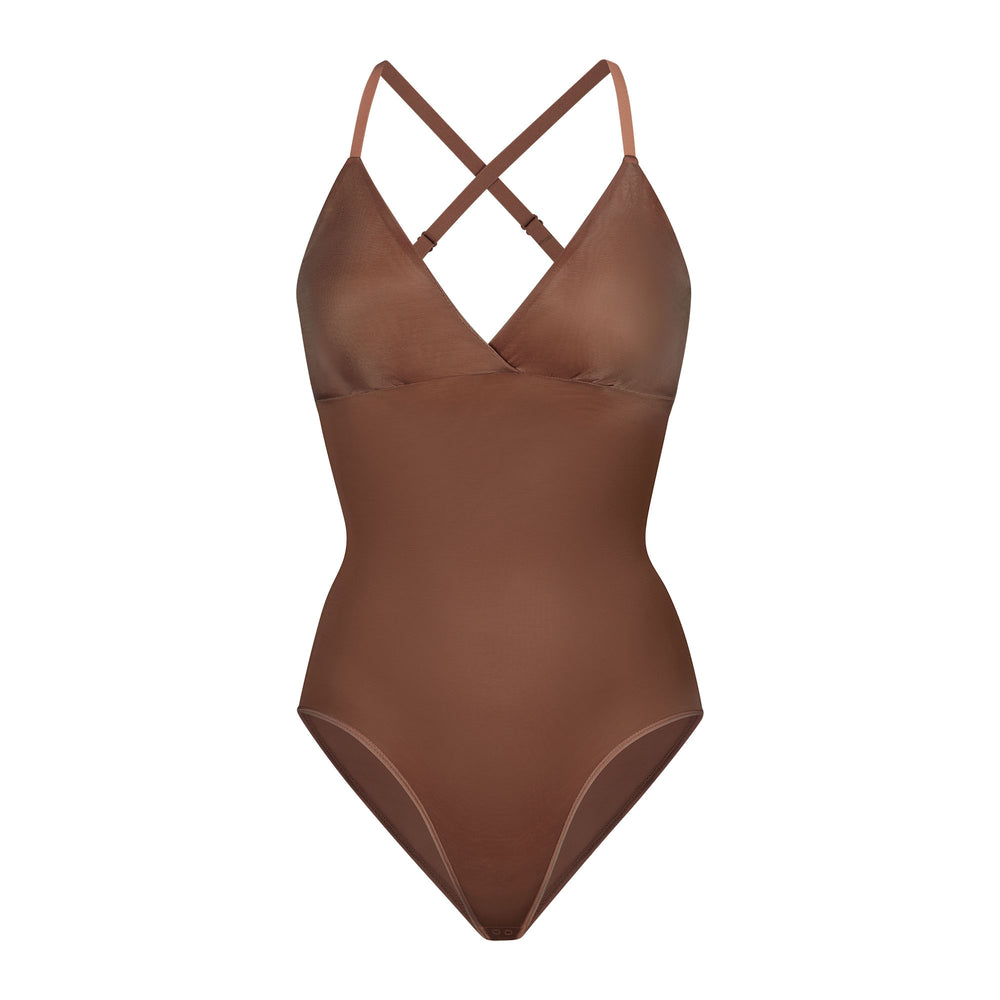Body Skims BARELY THERE BODYSUIT BRIEF W/ SNAPS Marron | 705KELPBJ