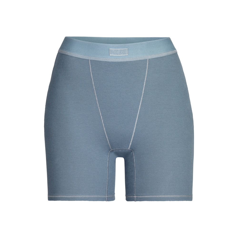 Boxer Shorts Skims COTTON RIB Bleu | 481JKMHWC