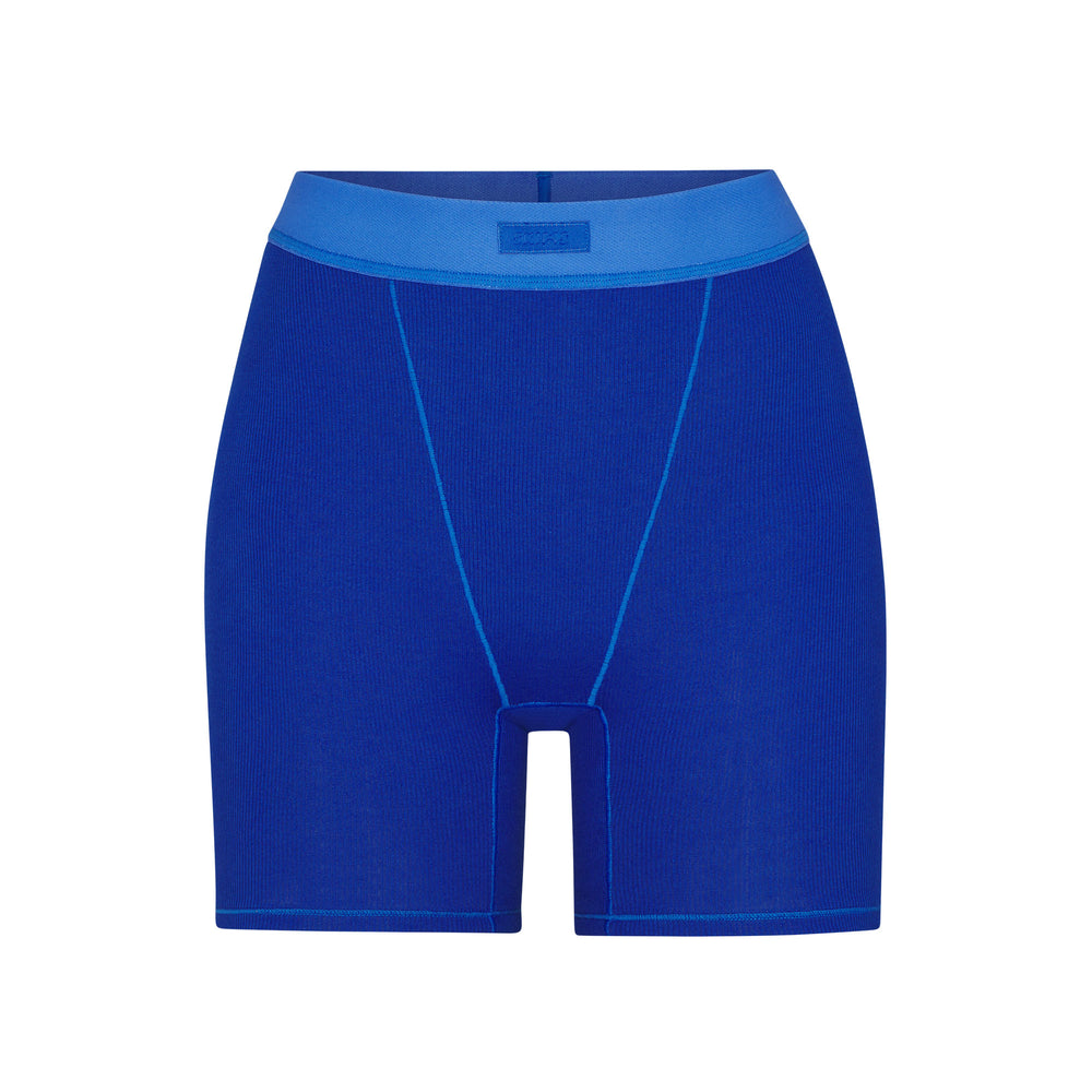 Boxer Shorts Skims COTTON RIB Bleu | 695TYXGIW