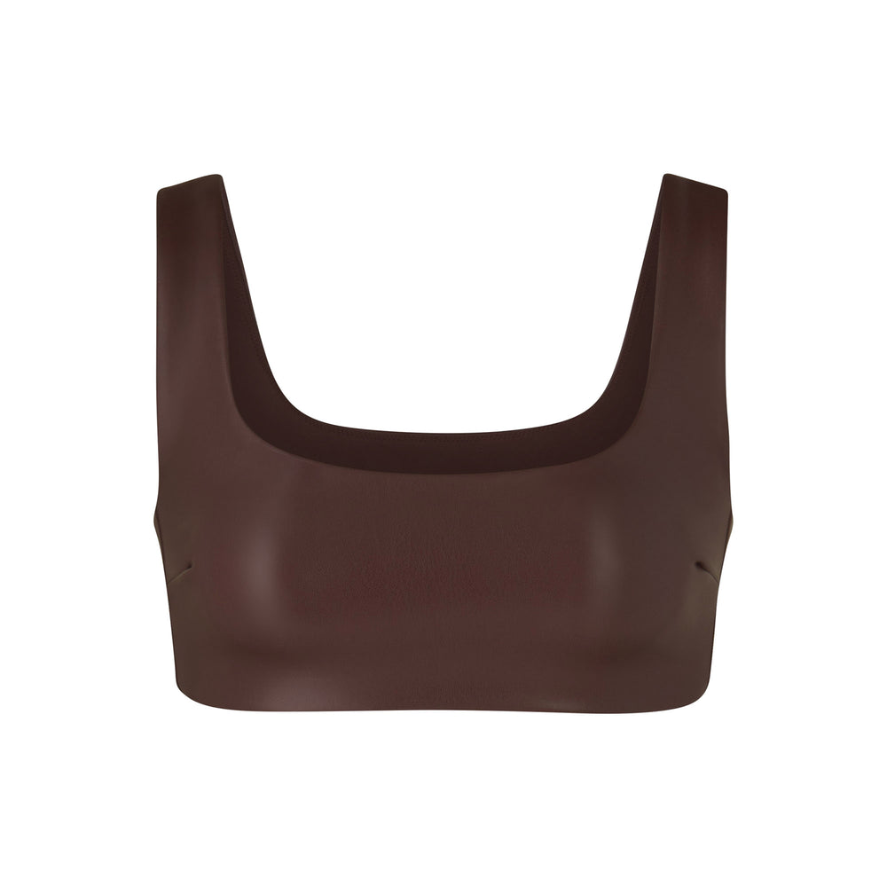 Bralette Skims FAUX LEATHER Chocolat | 095RNTJDU