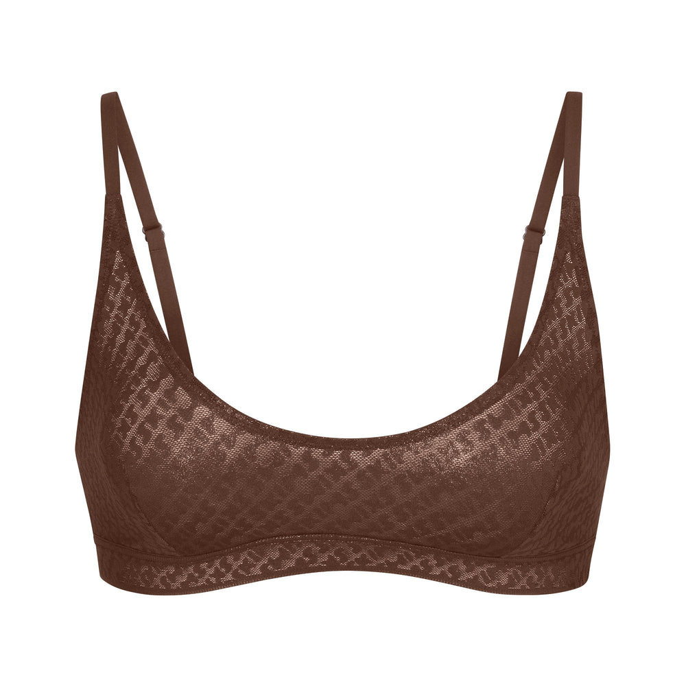 Bralette Skims LOGO MESH FOIL SKIMPY TRIANGLE Chocolat | 129JNEZSA