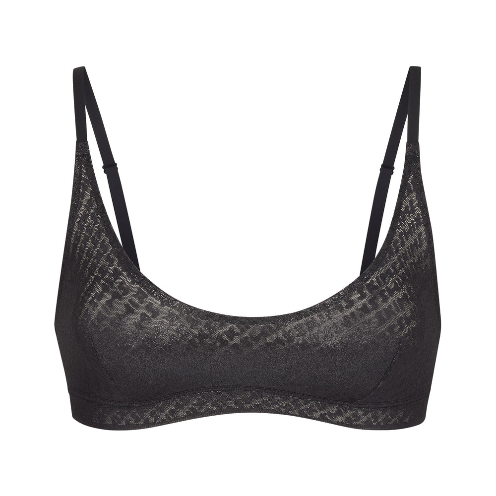 Bralette Skims LOGO MESH FOIL SKIMPY TRIANGLE Noir | 185VFIZQJ