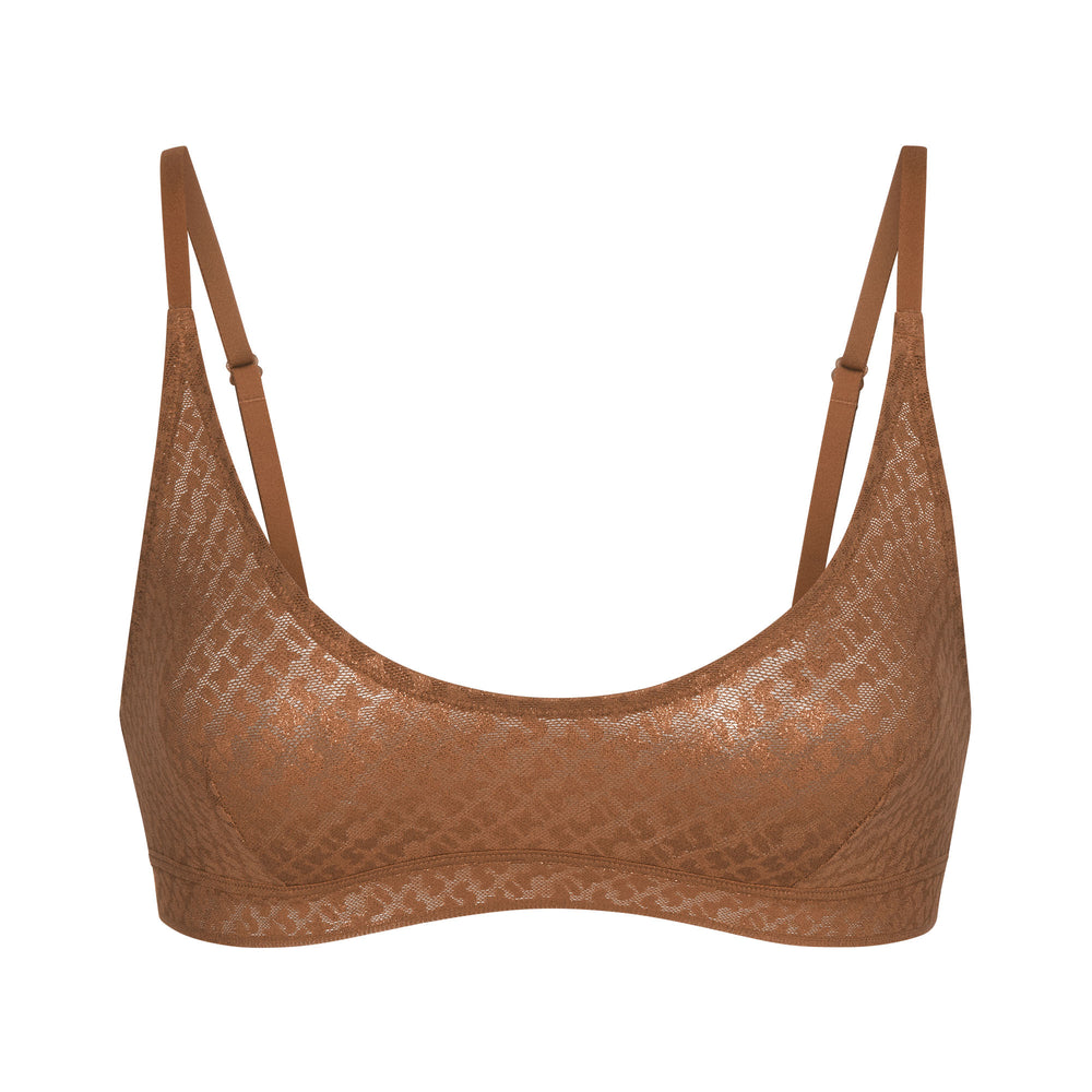 Bralette Skims LOGO MESH FOIL SKIMPY TRIANGLE Marron | 832YCGKUT