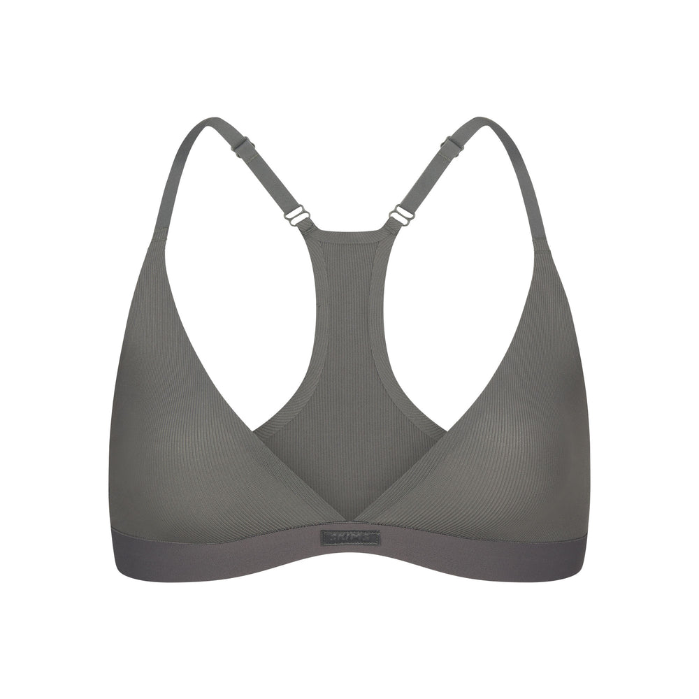 Bralette Skims SMOOTH RIB RACERBACK TRIANGLE Grise Foncé | 295ERCIUF