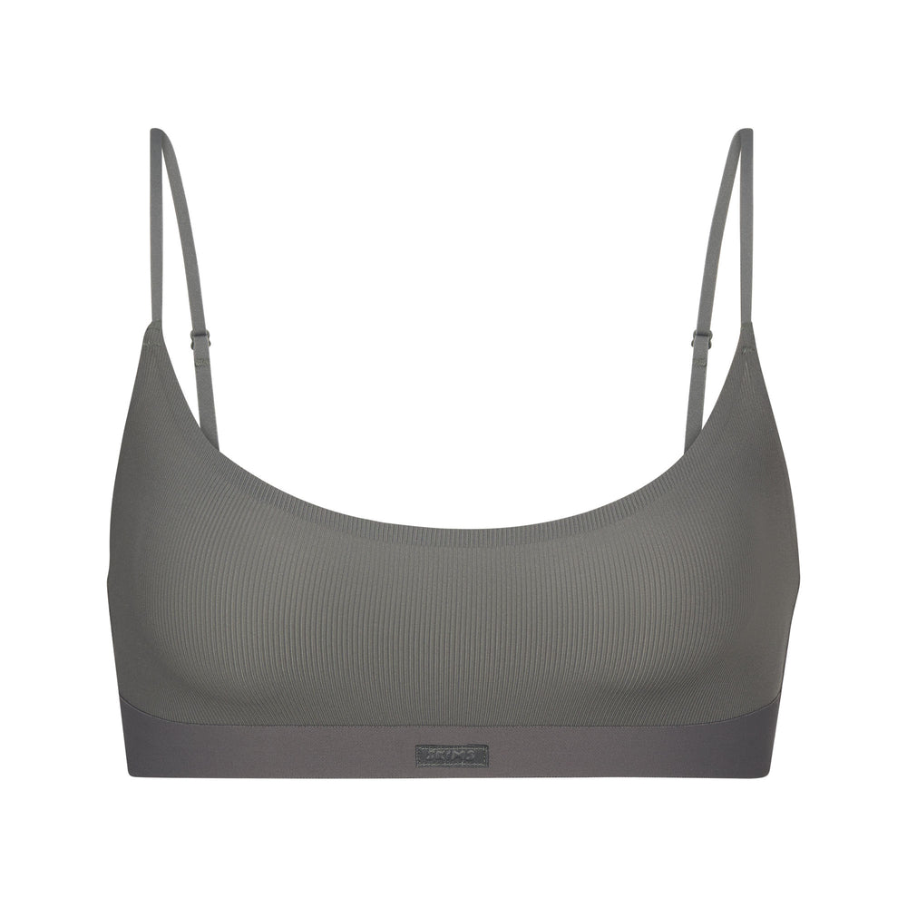 Bralette Skims SMOOTH RIB SCOOP NECK Grise Foncé | 534KJYHIQ