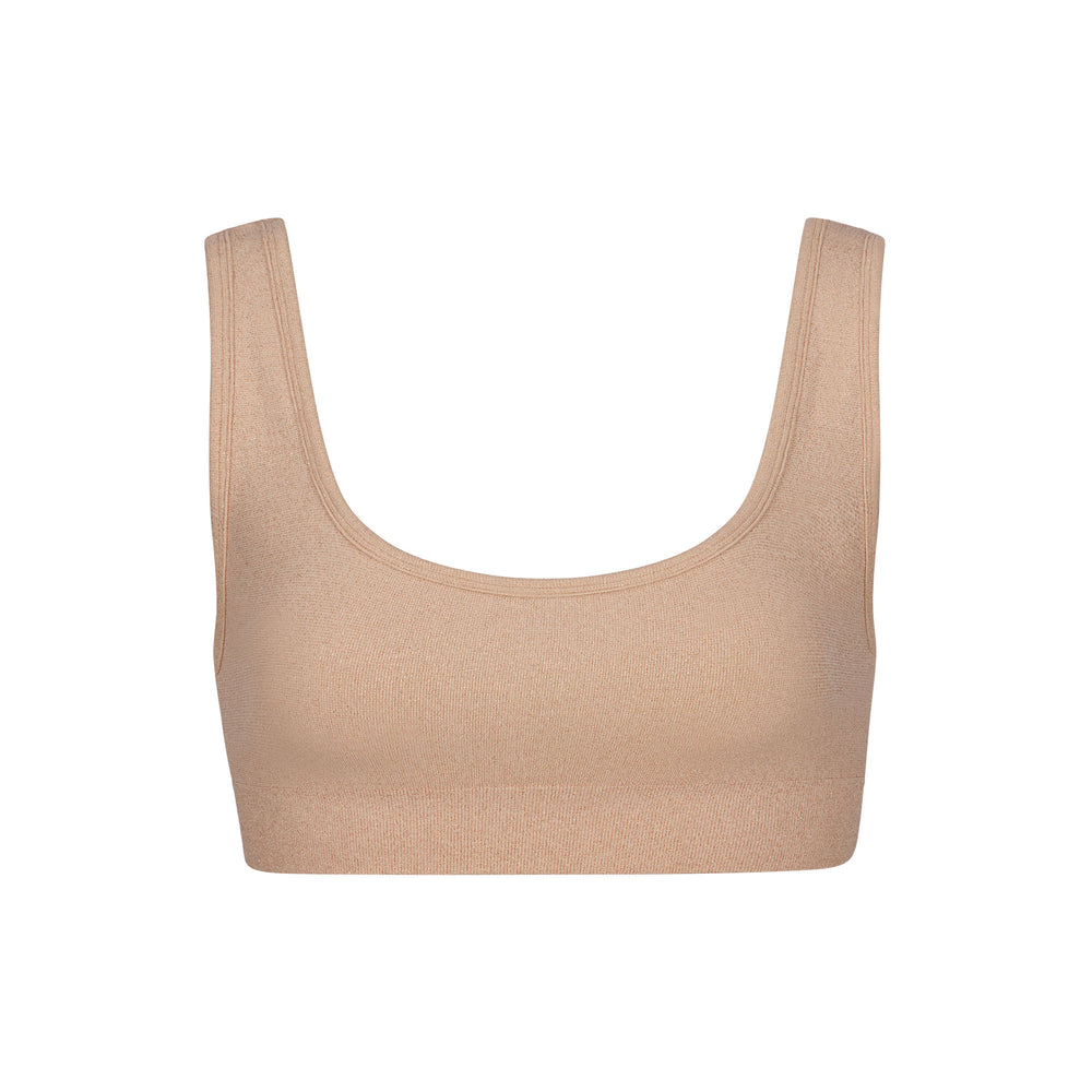 Bralette Skims SOFT SMOOTHING SHINE SCOOP NECK Beige | 438DFZCNO