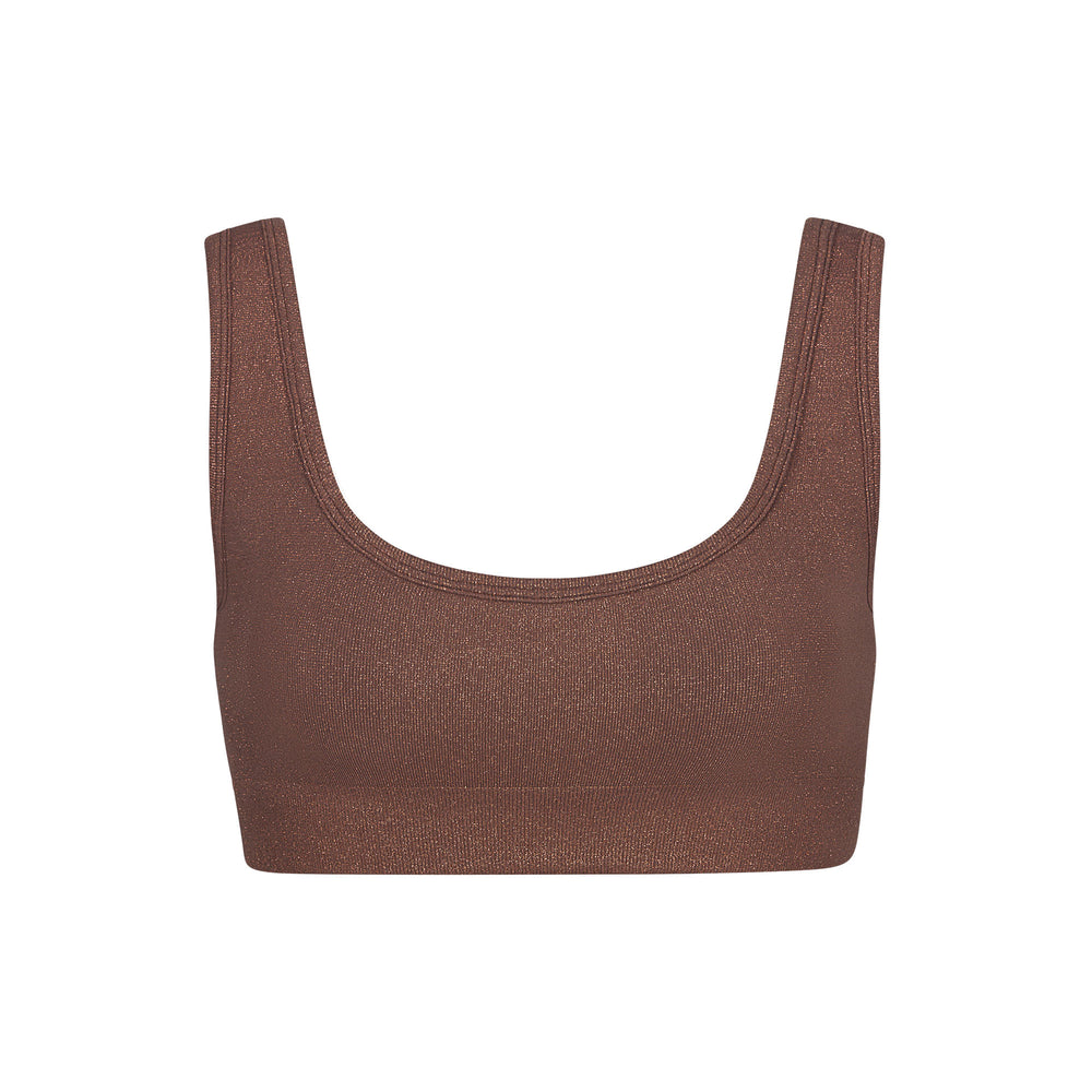 Bralette Skims SOFT SMOOTHING SHINE SCOOP NECK Chocolat | 912XDLGOZ