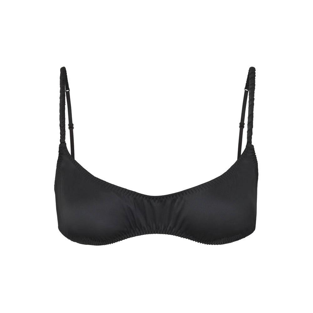 Bralette Skims WOVEN SHINE SCRUNCHIE SCOOP Noir | 361ARZOFX
