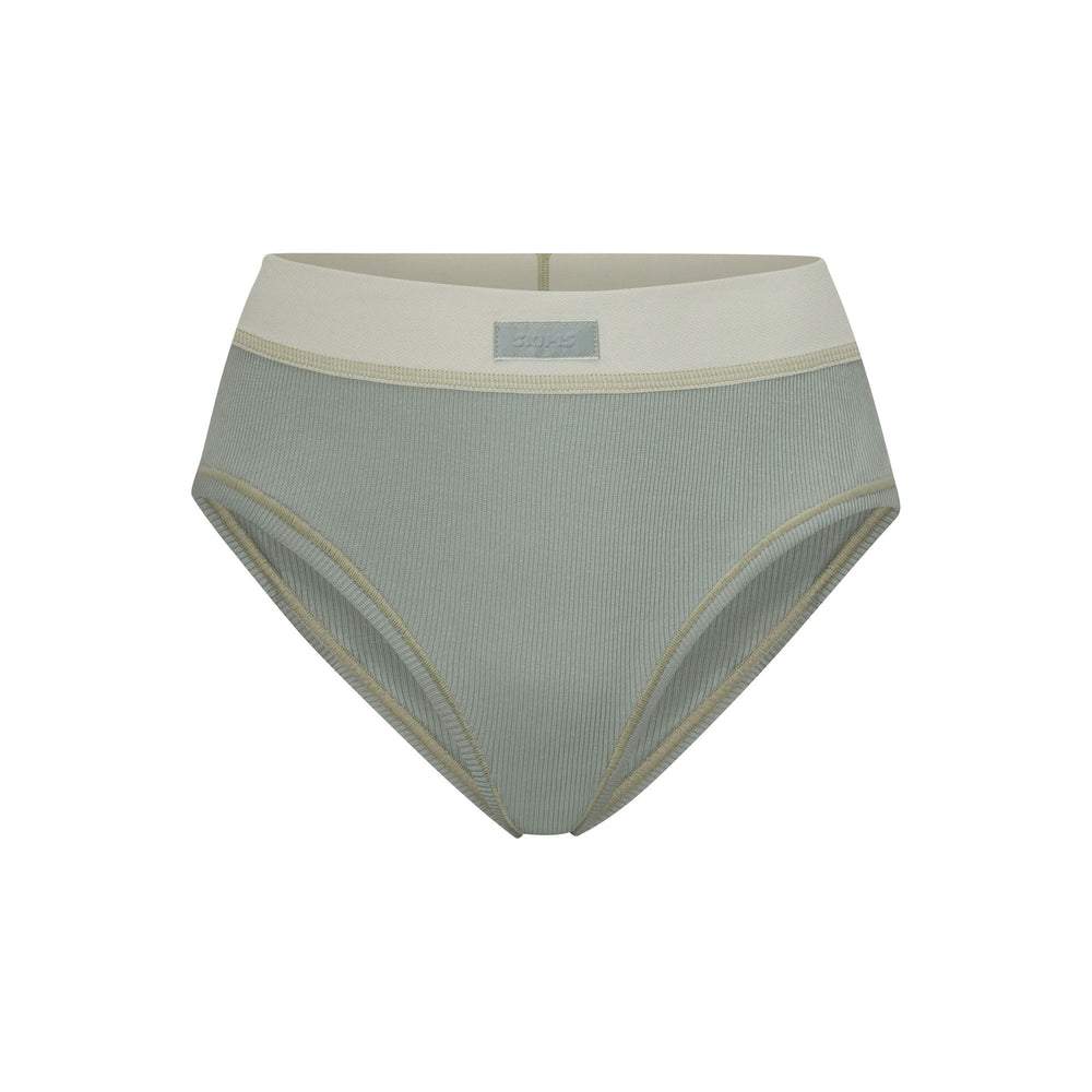 Brief Skims COTTON RIB MID RISE Bleu | 120XPLHFN