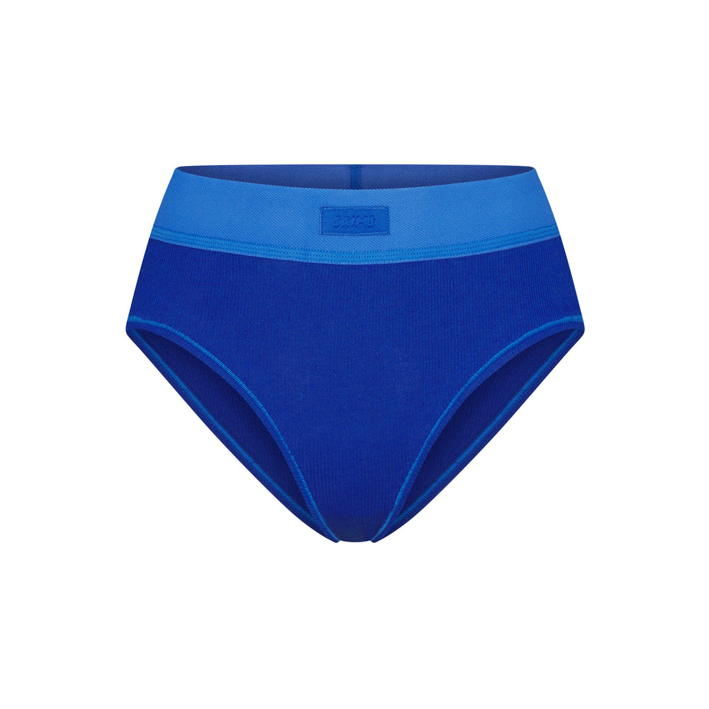 Brief Skims COTTON RIB MID RISE Bleu | 536TWQCDR