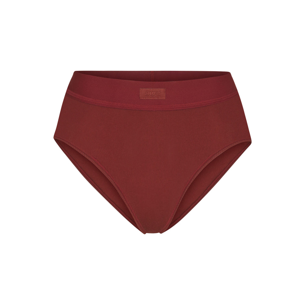 Brief Skims COTTON RIB MID RISE Rouge Foncé | 319CQMOGE