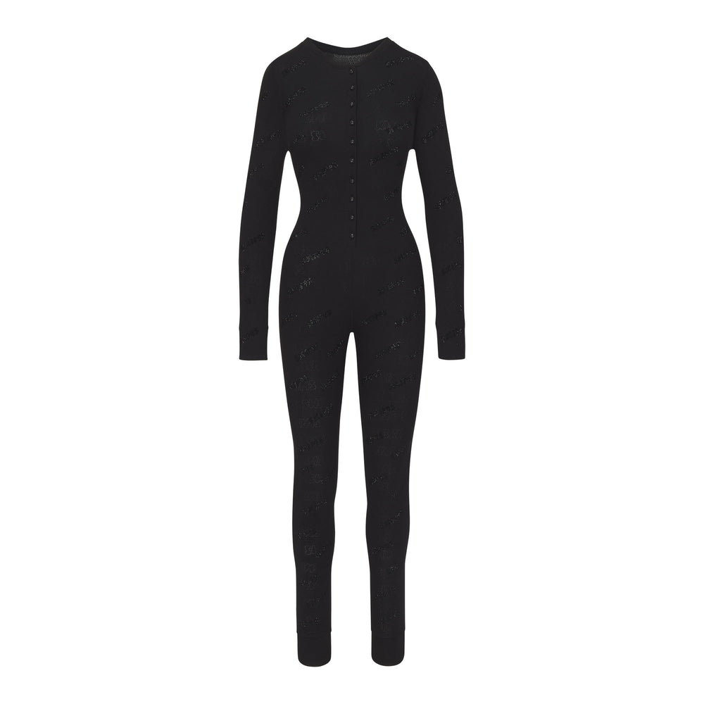 Combinaison Skims RHINESTONE LOGO POINTELLE Noir | 251MWNXLY