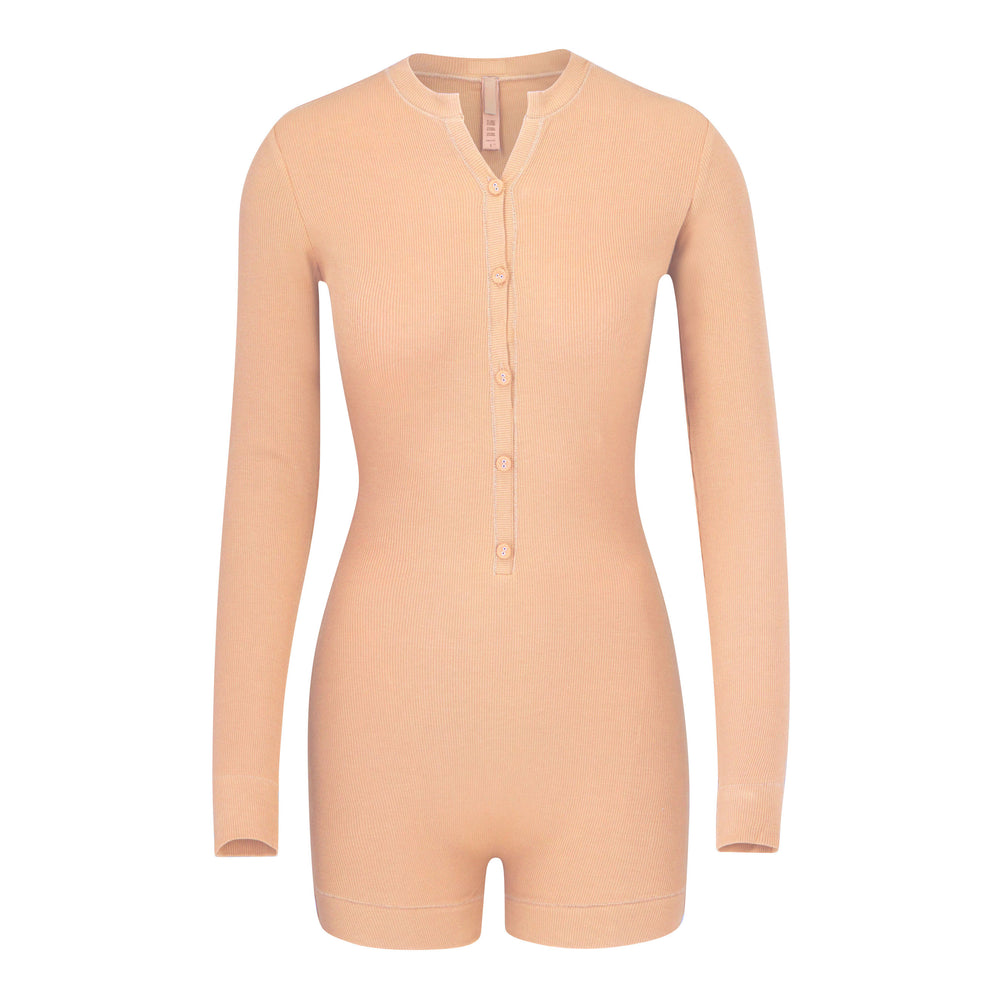 Combinaison Skims SOFT LOUNGE BUTTON UP HENLEY Orange | 918ZEVAGY