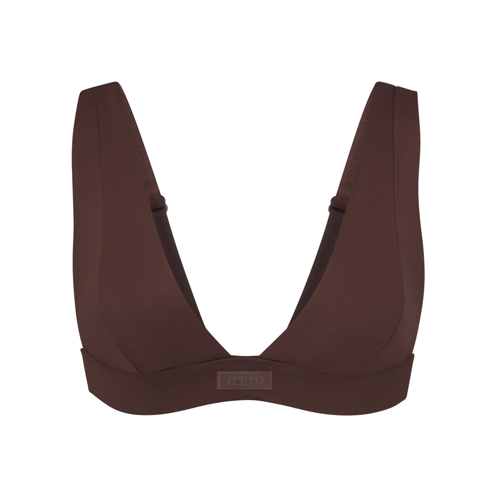 Haut de Bikini Skims SWIM PLUNGE Chocolat | 537JYOBGH