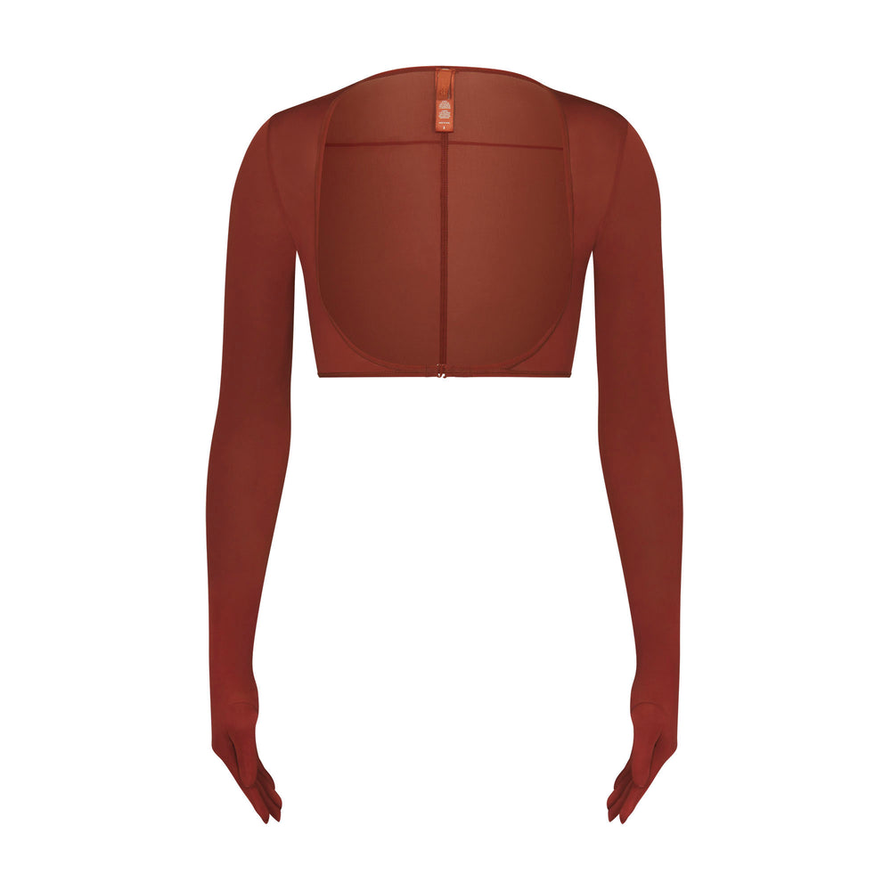 Huat Skims JELLY SHEER SHOULDER SLEEVE Marron | 410XGRPYN