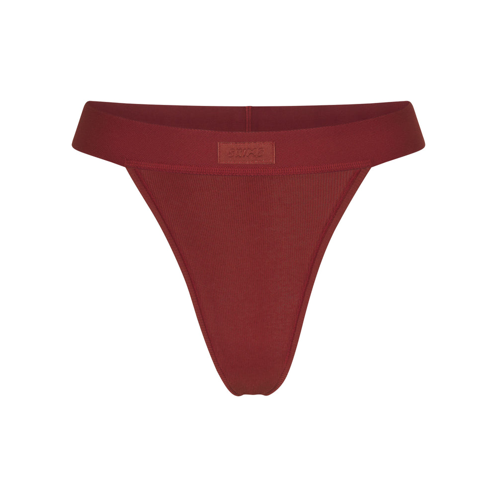 Lanières Skims COTTON RIB Rouge Foncé | 743NVFOPT