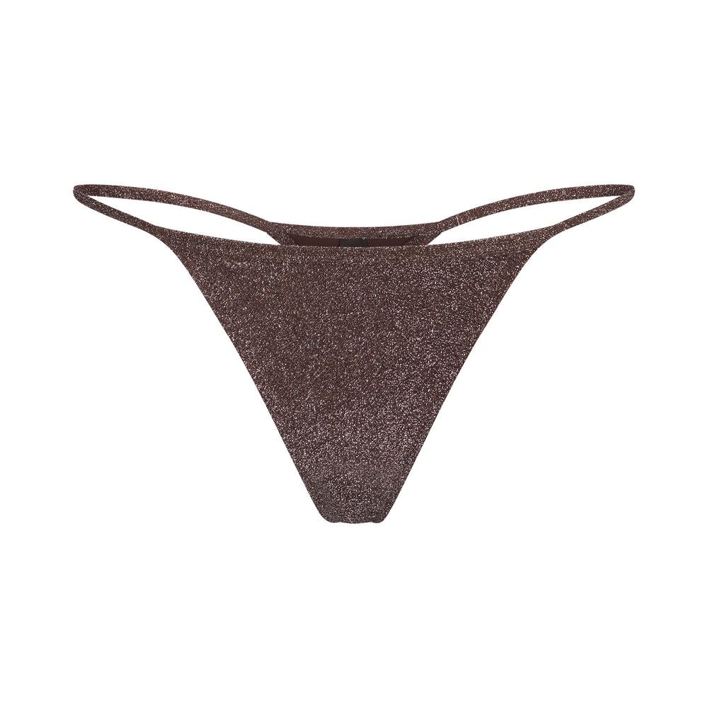 Lanières Skims GLITTER SWIM STRING Chocolat | 125FNEDWP