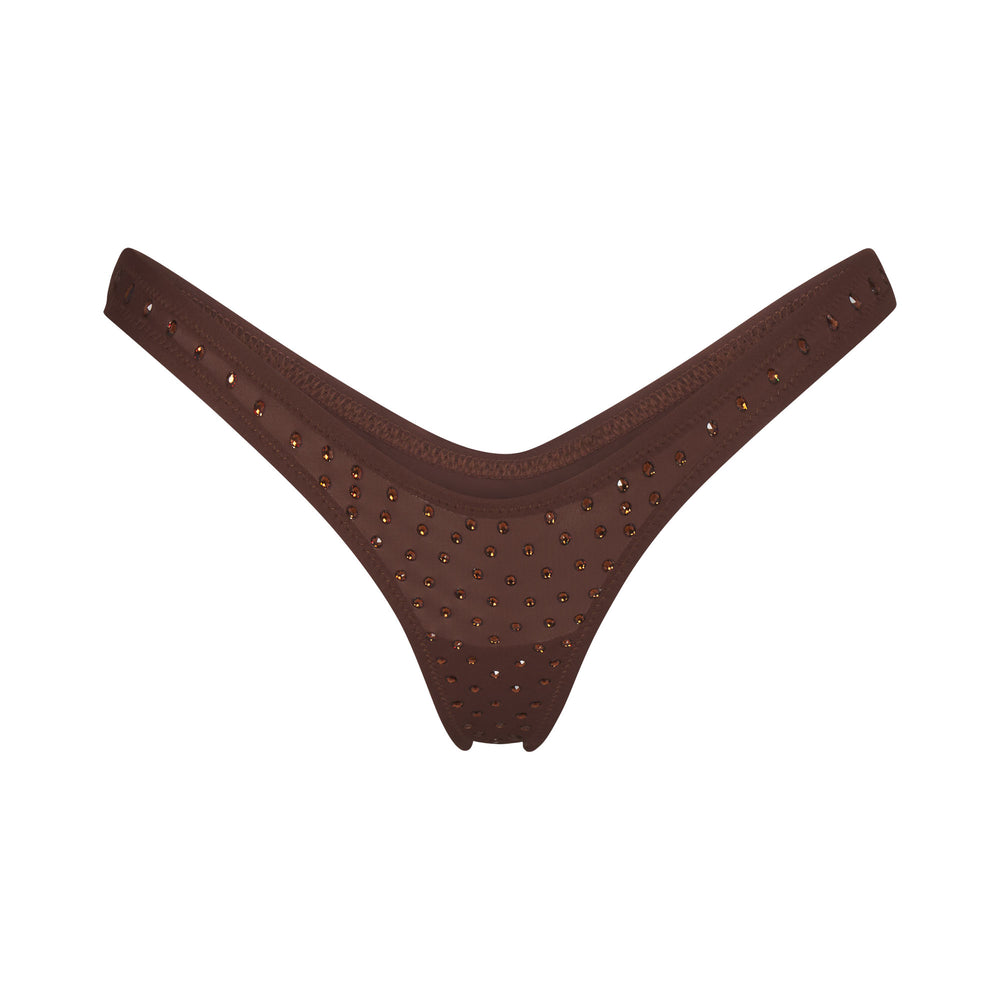 Lanières Skims SPARKLE JERSEY MINI Chocolat | 064EDAIOJ