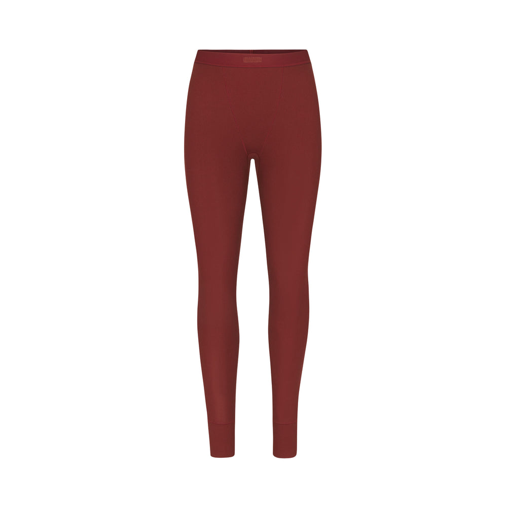 Leggings Skims COTTON RIB Rouge Foncé | 290JBGNXI