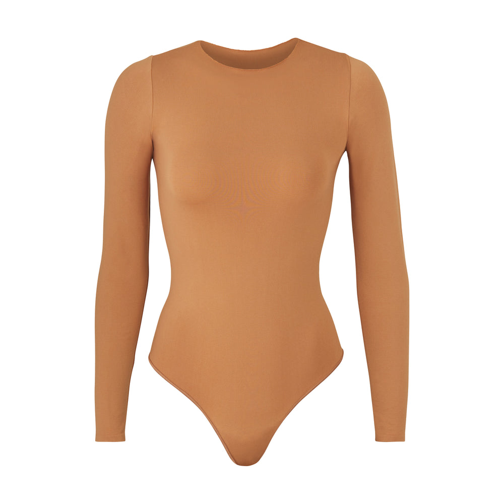Long Sleeve Bodysuit Skims ESSENTIAL CREW NECK Marron | 916SEQFWH