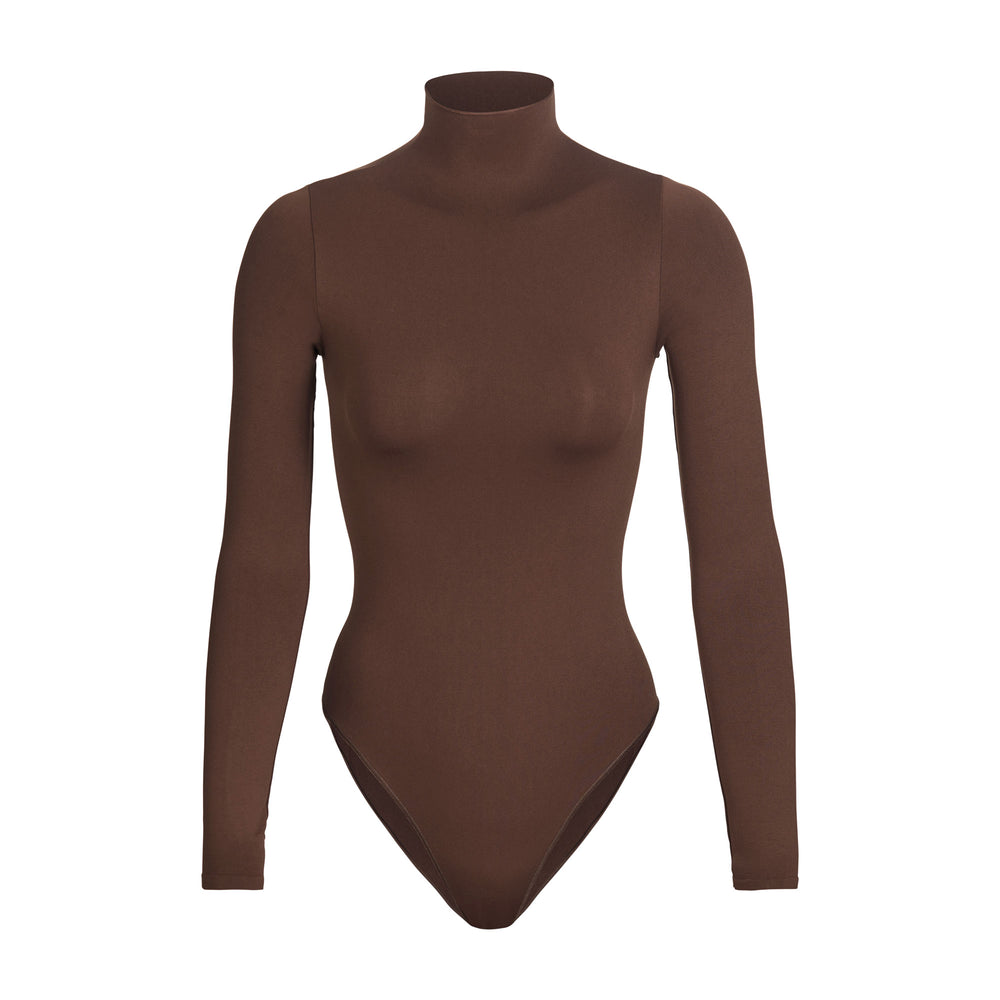 Long Sleeve Bodysuit Skims ESSENTIAL MOCK NECK Cafe | 036WRFCHS