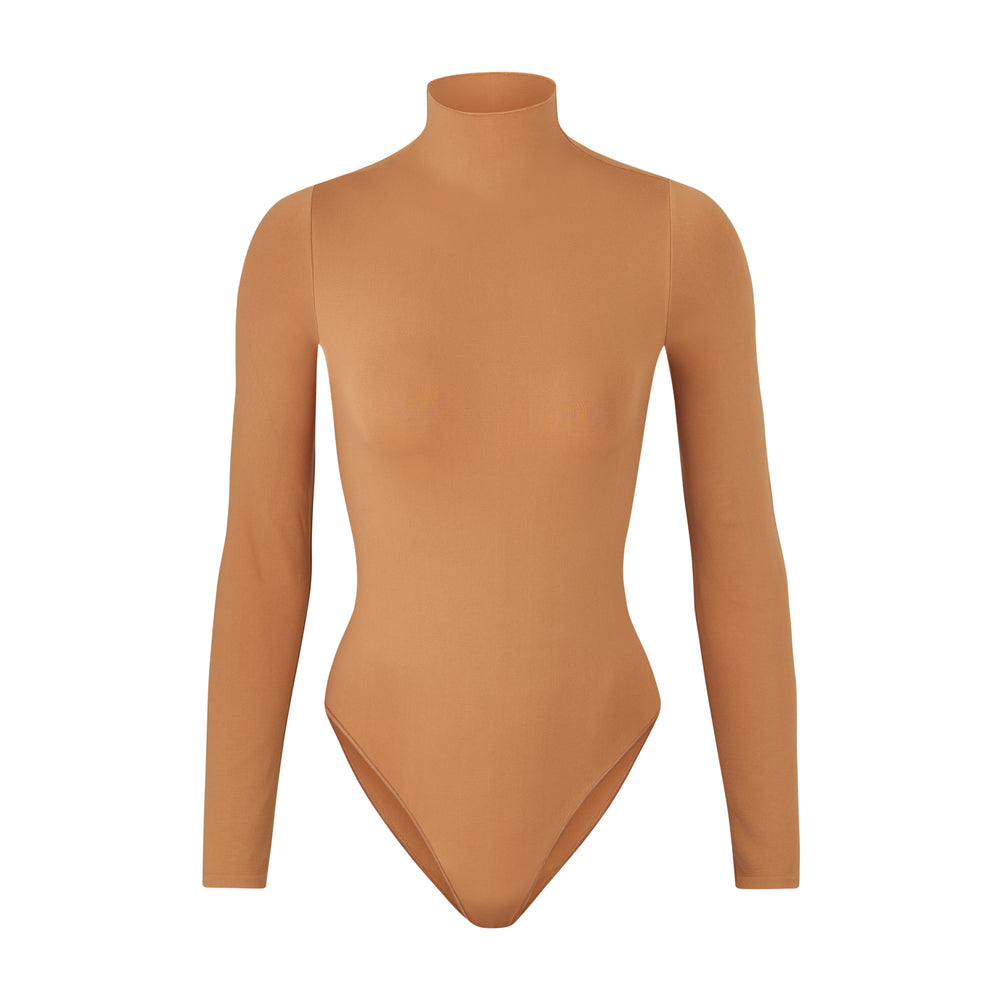 Long Sleeve Bodysuit Skims ESSENTIAL MOCK NECK Marron | 069HYALDM