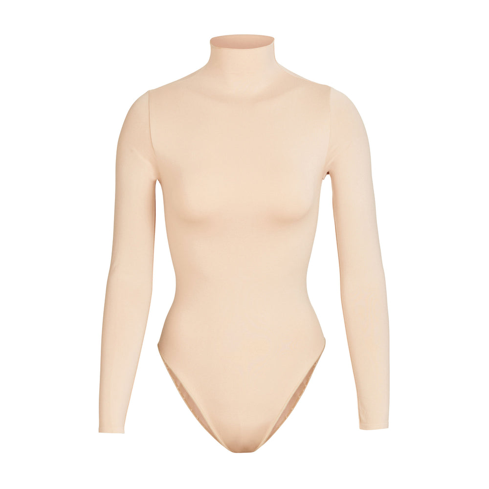 Long Sleeve Bodysuit Skims ESSENTIAL MOCK NECK Marron Grise | 270TAFRPO