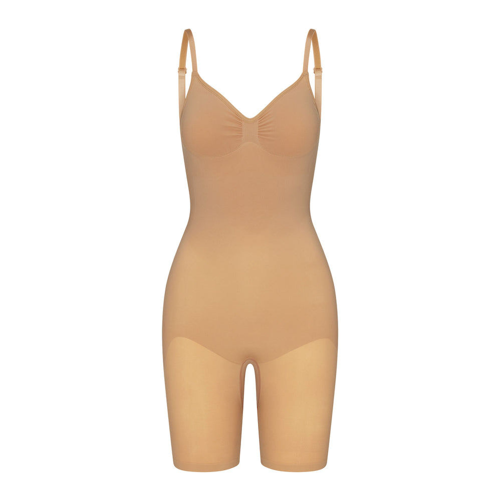Low Back Bodysuit Skims SEAMLESS SCULPT MID THIGH Beige | 183DQIAMB