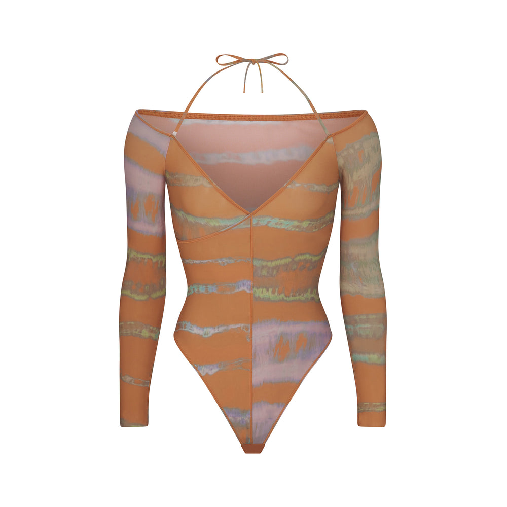 Off The Shoulder Bodysuit Skims JELLY SHEER Marron | 635UDFRHO